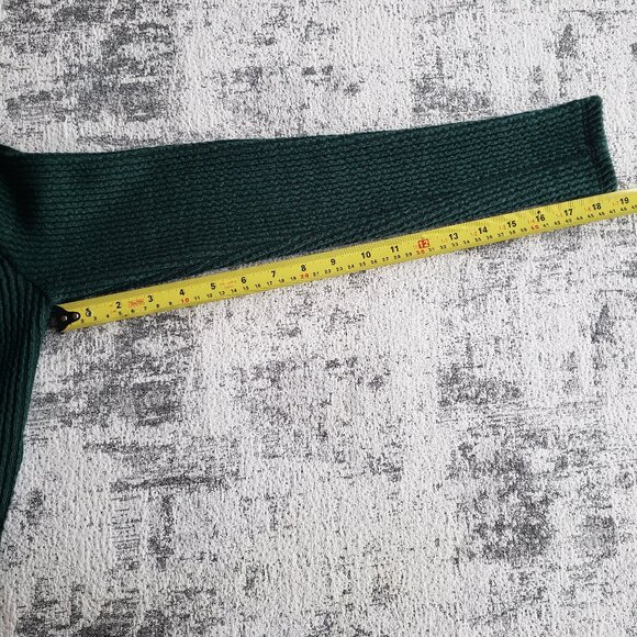 Bershka Green Ribbed Crop Mock Turtleneck Long Sleeve Top - Picture 11 of 14